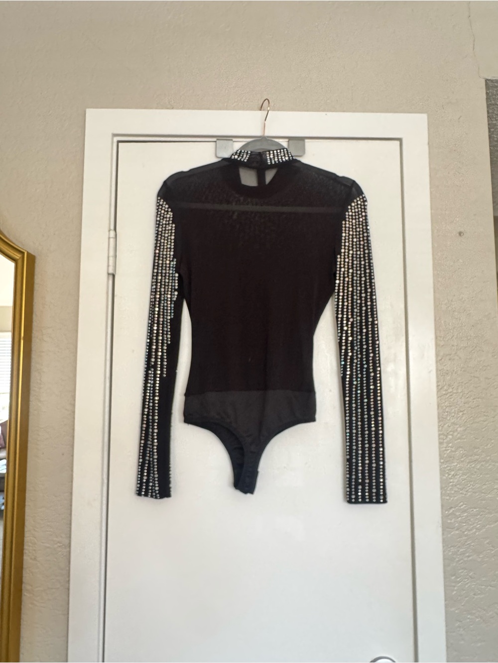 Windsor Black Rhinestone-Embellished Crewneck Top NWOT - Picture 2 of 3